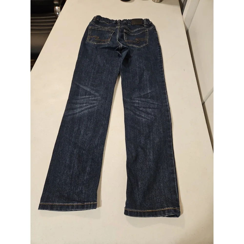 Silver Jeans Nathan Youth Boys 14 Jeans Slim Fit Adjustable Waist Denim (1896